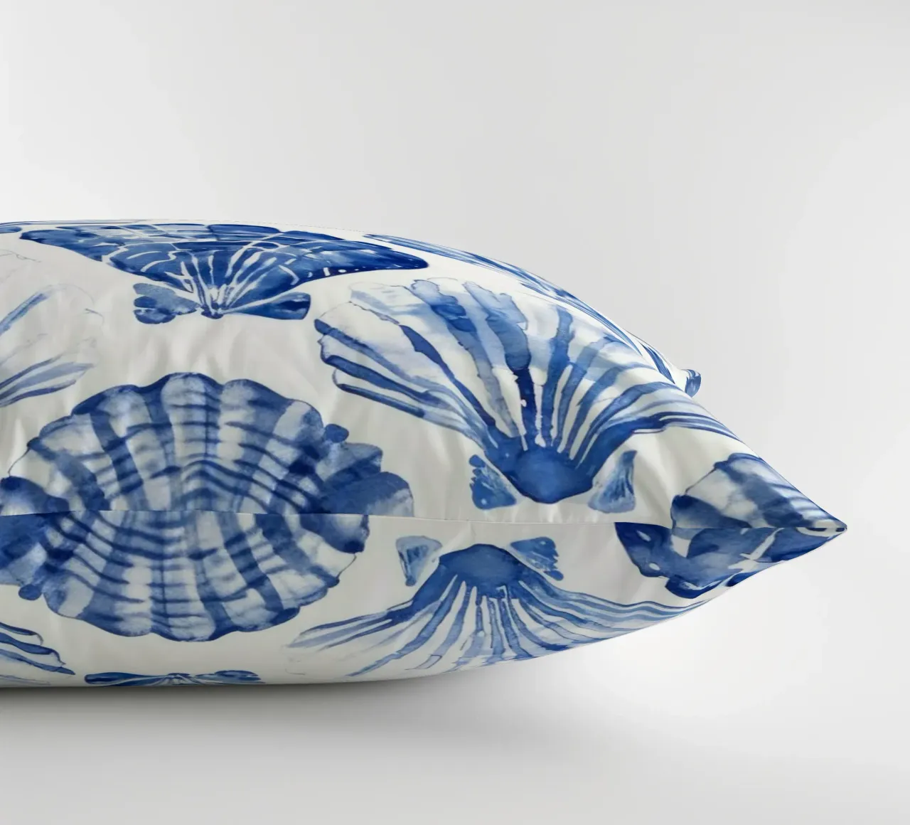 Blue Shell Pattern decorative cushion by treechild