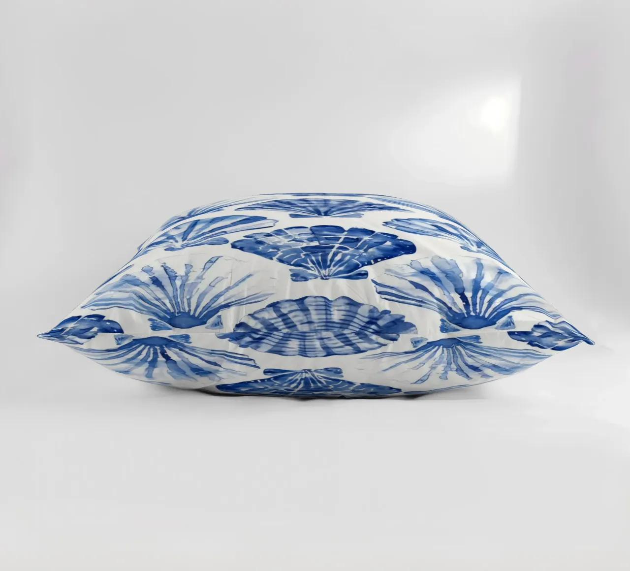 Blue Shell Pattern decorative cushion by treechild