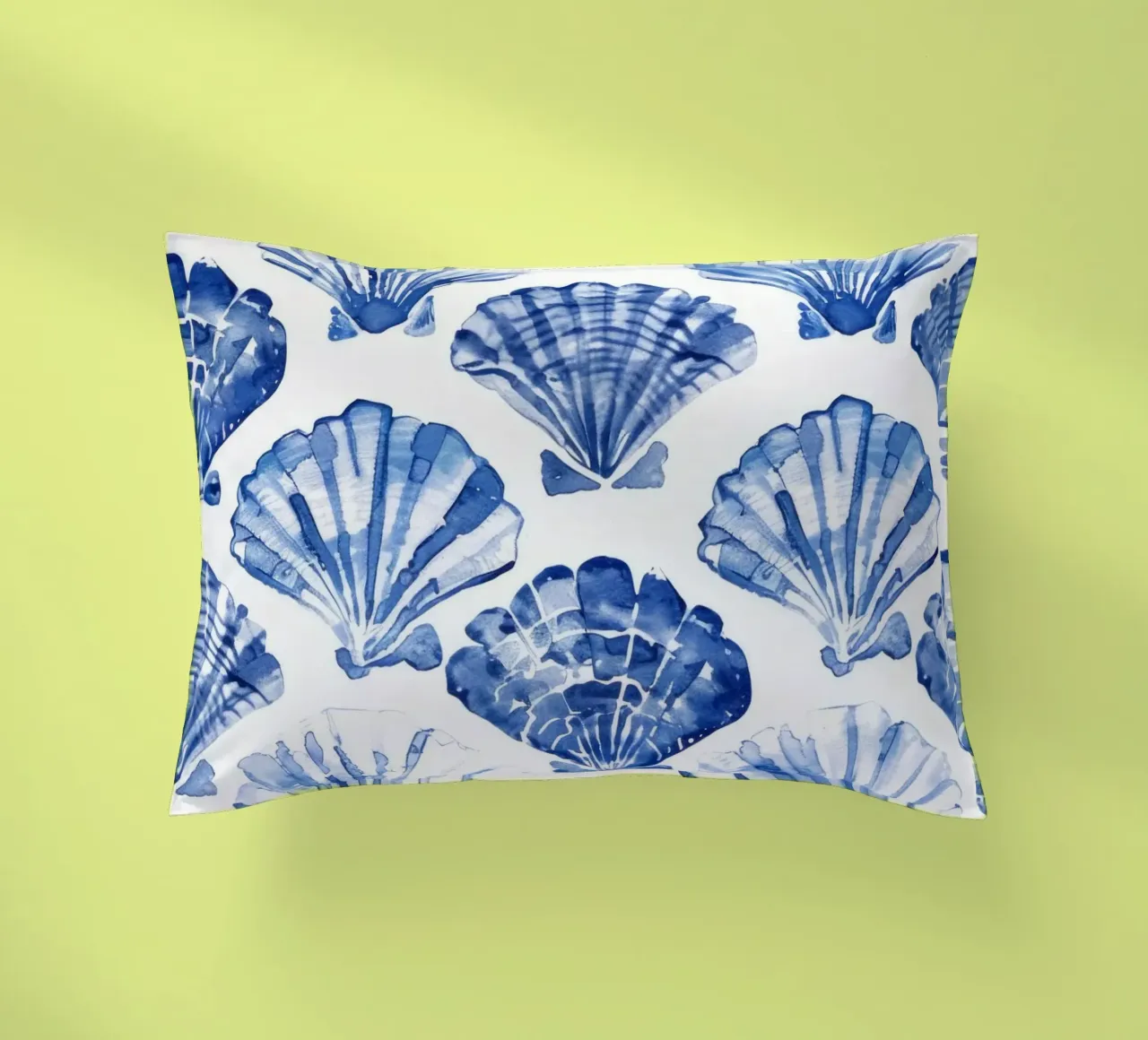 Blue Shell Pattern decorative cushion by treechild