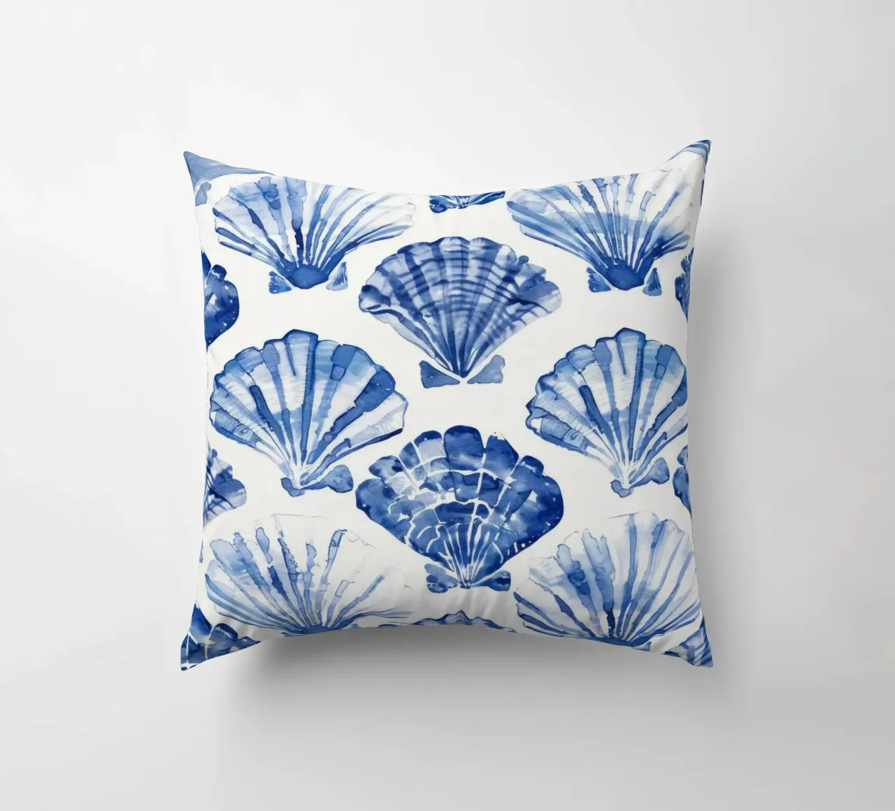 Blue Shell Pattern decorative cushion by treechild
