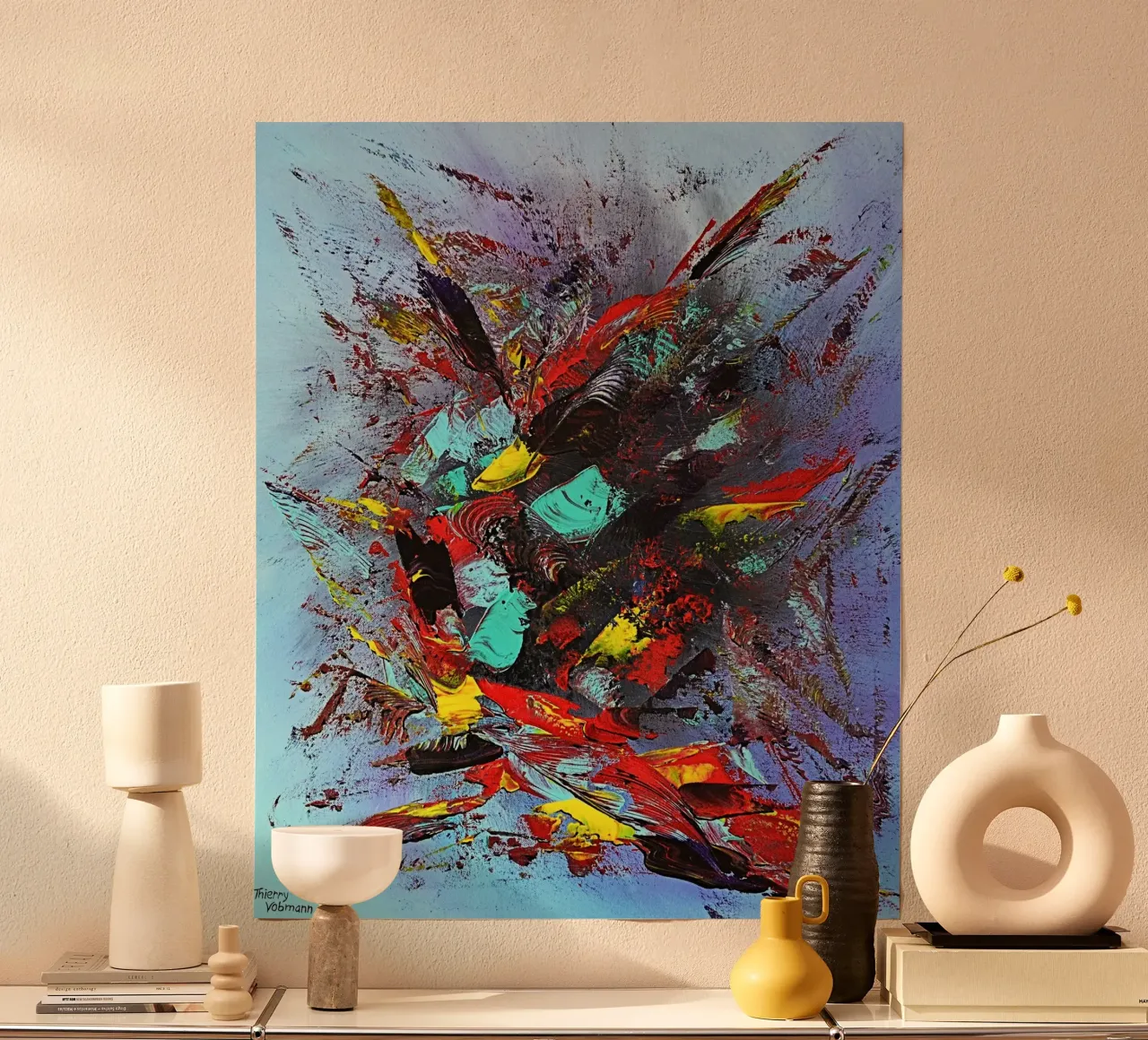FARANDOLE poster con telaio in plastica da Thierry Vobmann Abstract painting