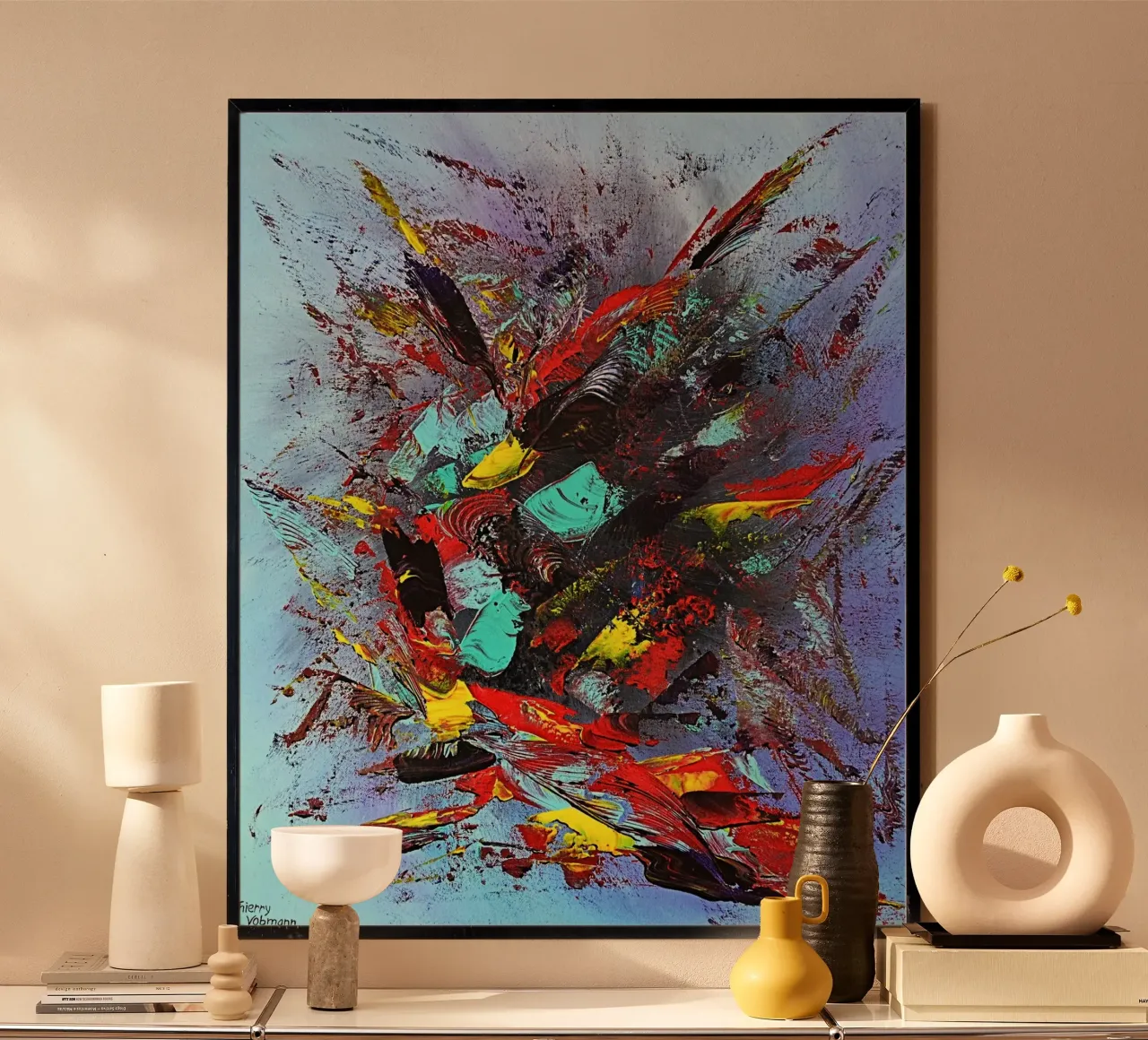 FARANDOLE poster con telaio in plastica da Thierry Vobmann Abstract painting