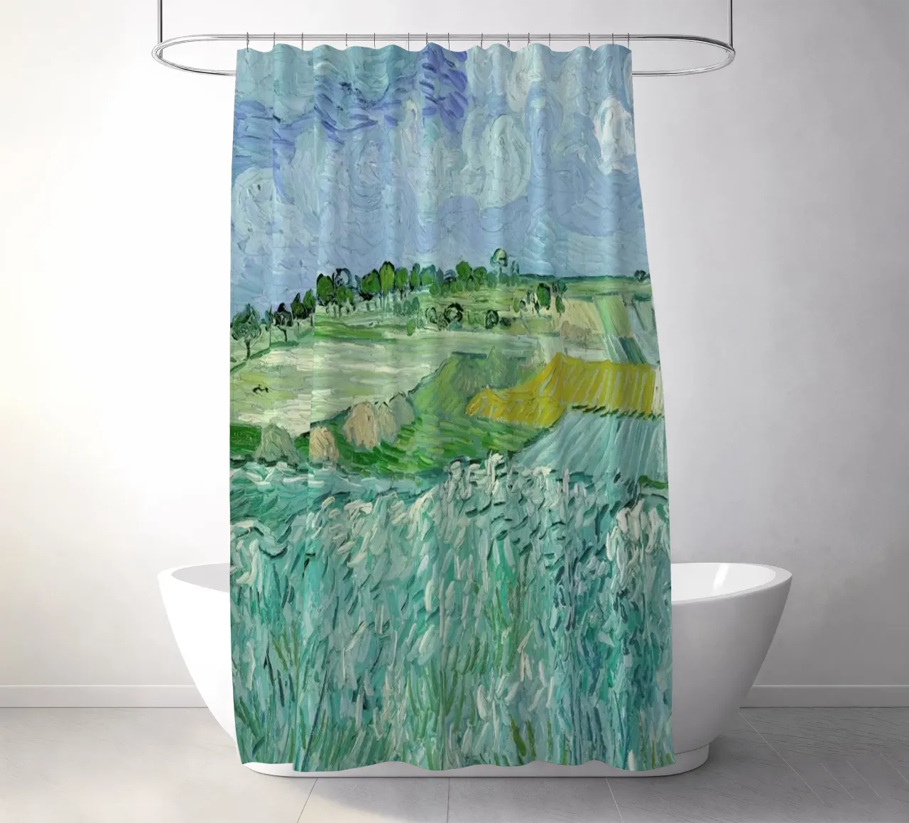 van Gogh - Plain of Auvers shower curtain by ARTOTHEK