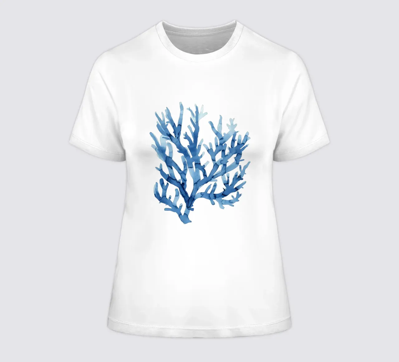 Blue Coral (Without Background) women's fitted t-shirt by treechild