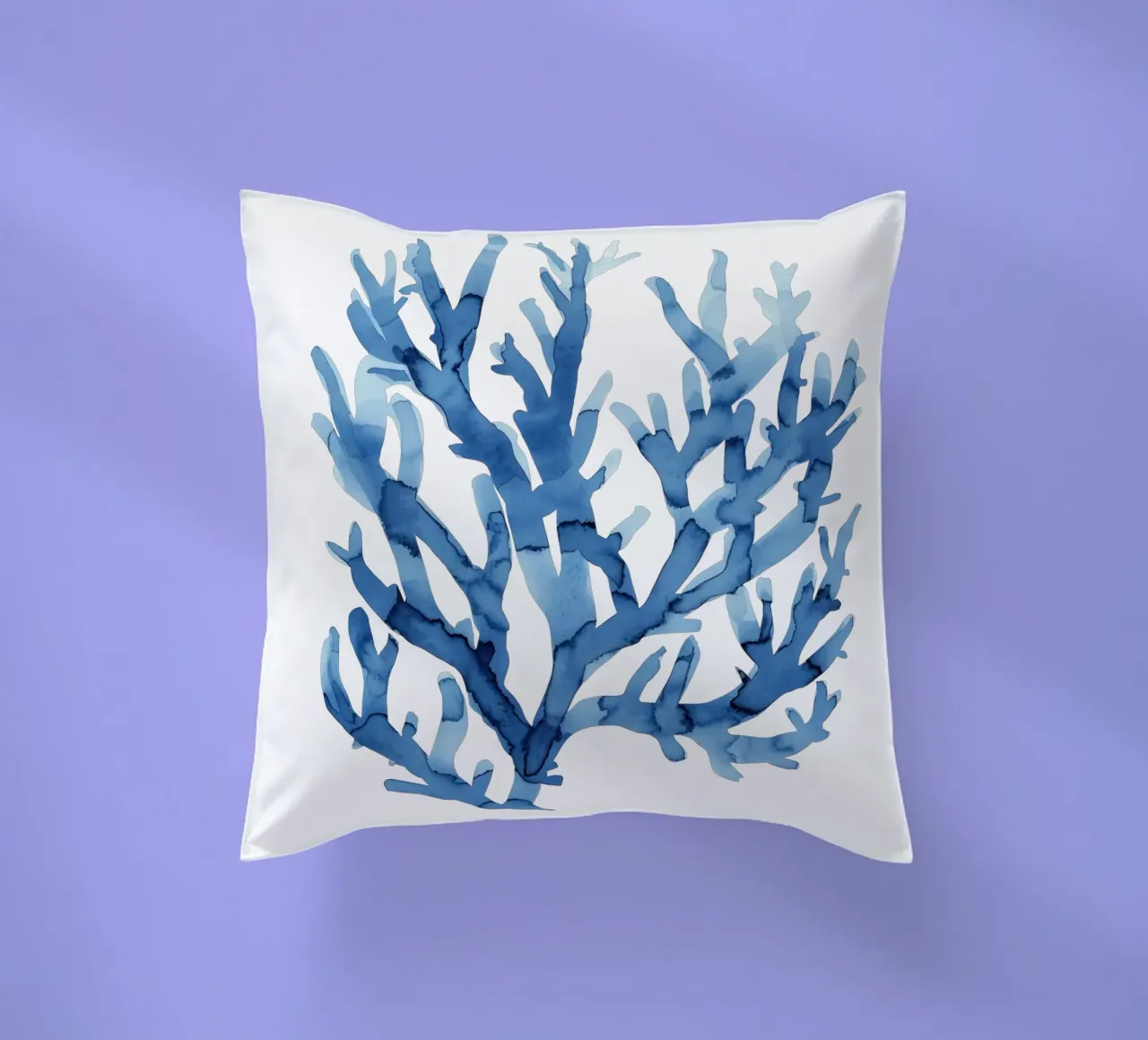 Blue Coral (Without Background) cuscino da treechild