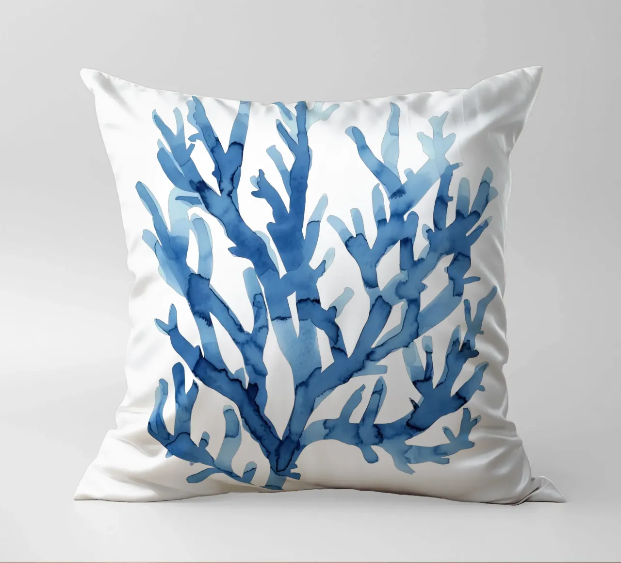 Blue Coral (Without Background) cuscino da treechild