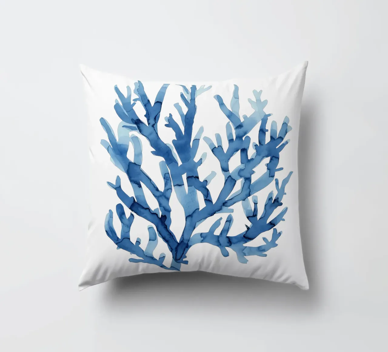 Blue Coral (Without Background) cuscino da treechild