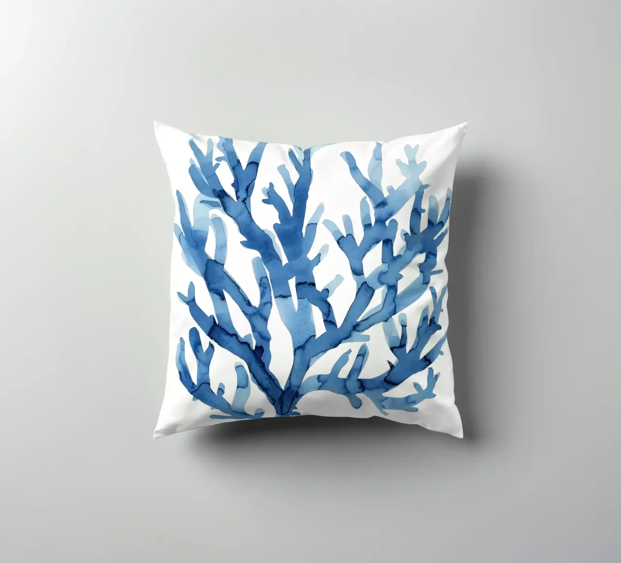 Blue Coral (Without Background) cuscino da treechild