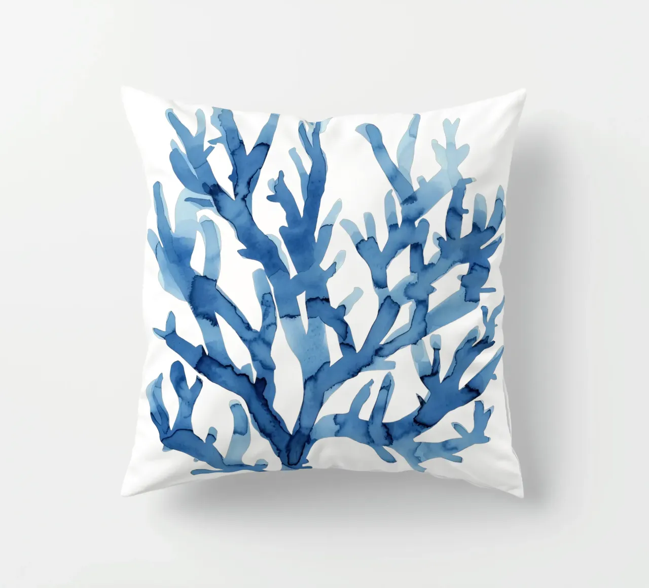 Blue Coral (Without Background) cuscino da treechild