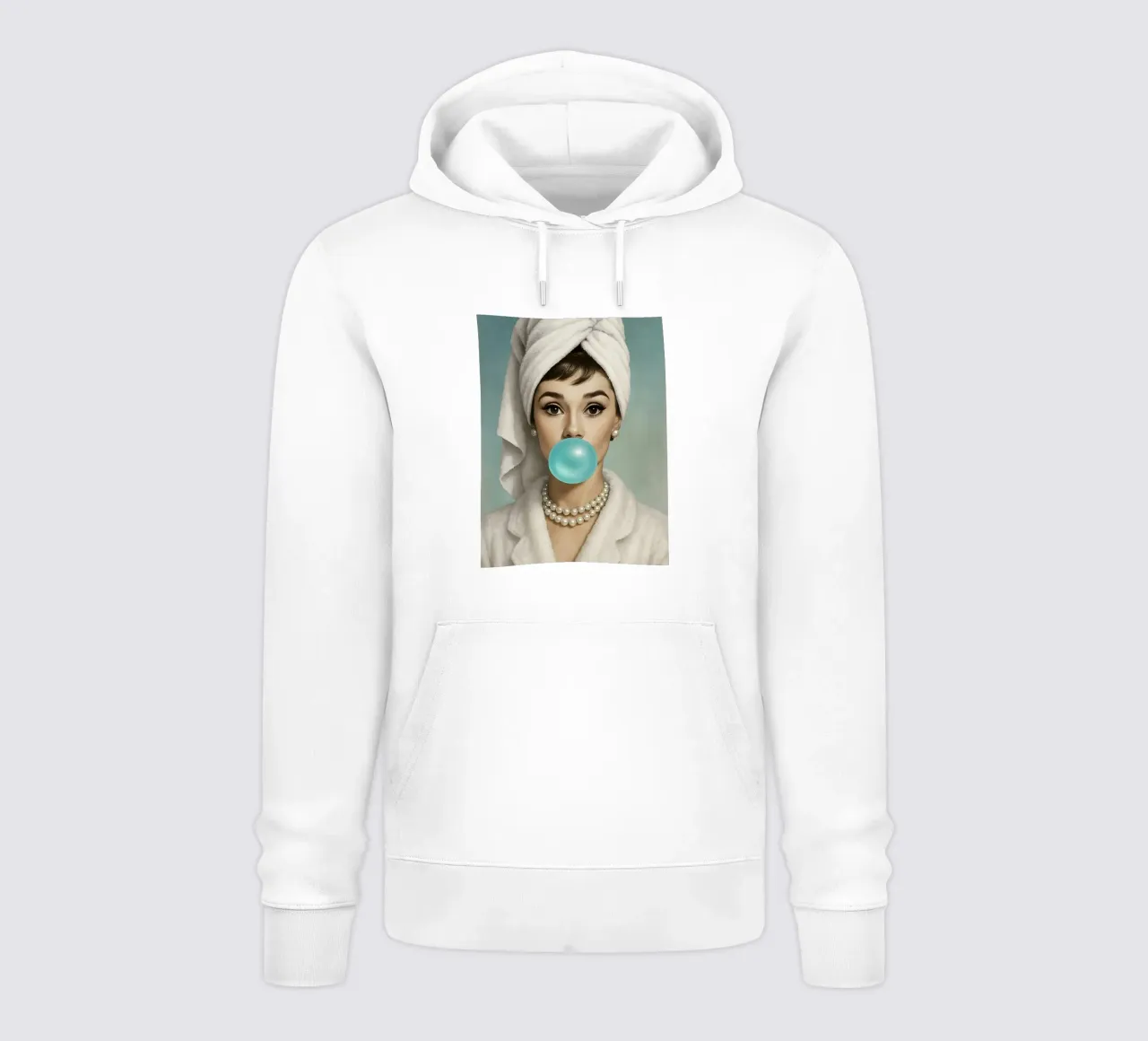 AUDREY HEPBURN GOMMA DA MASTICARE felpa con cappuccio da ARTOMATIC