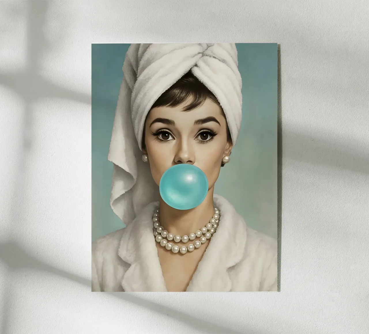 AUDREY HEPBURN GOMMA DA MASTICARE plexiglass da ARTOMATIC