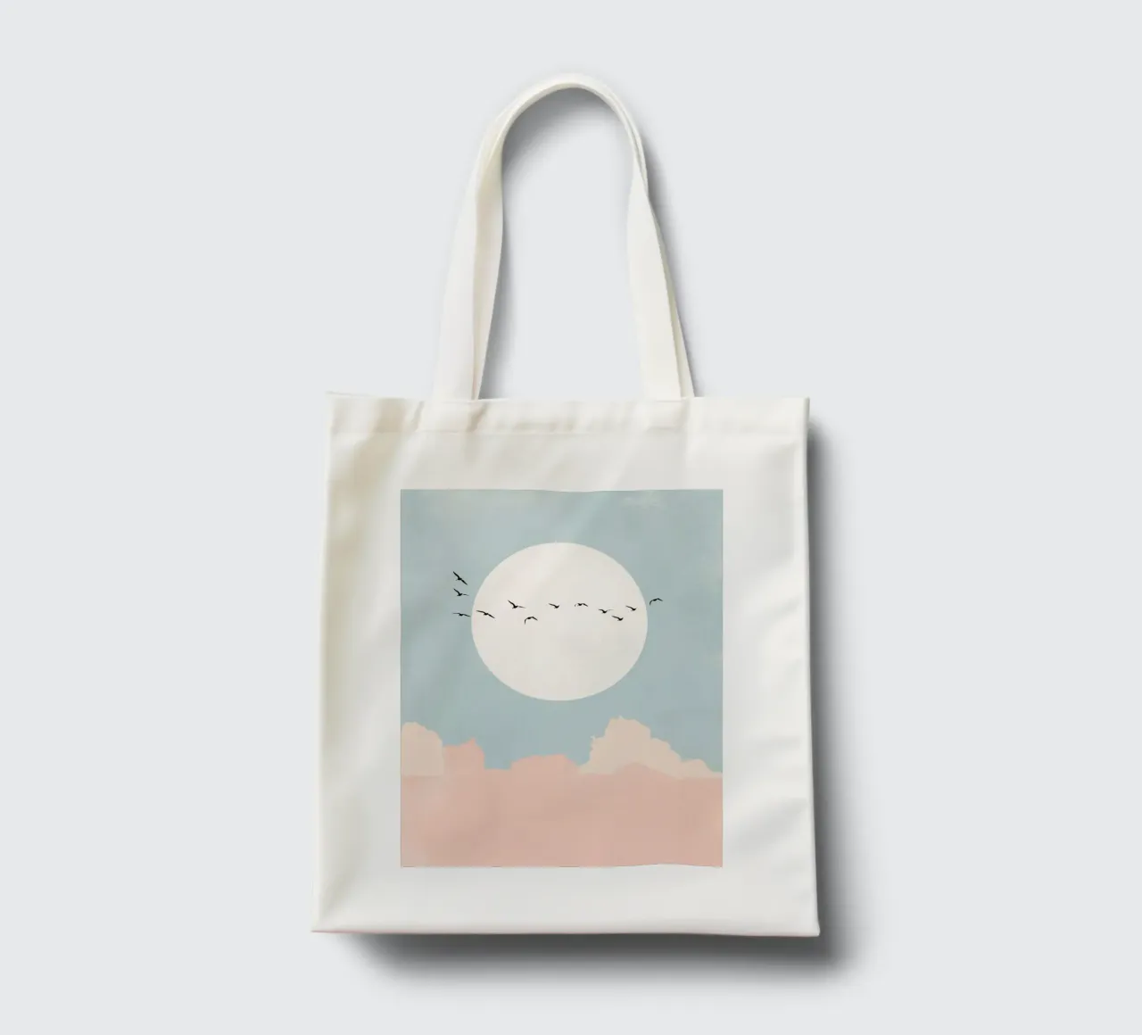 Birds on the pink horizon tote bag by Carinaprint
