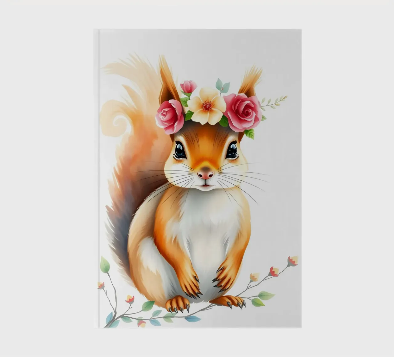 Squirrel With Flower Crown notebook by ARTOMATIC