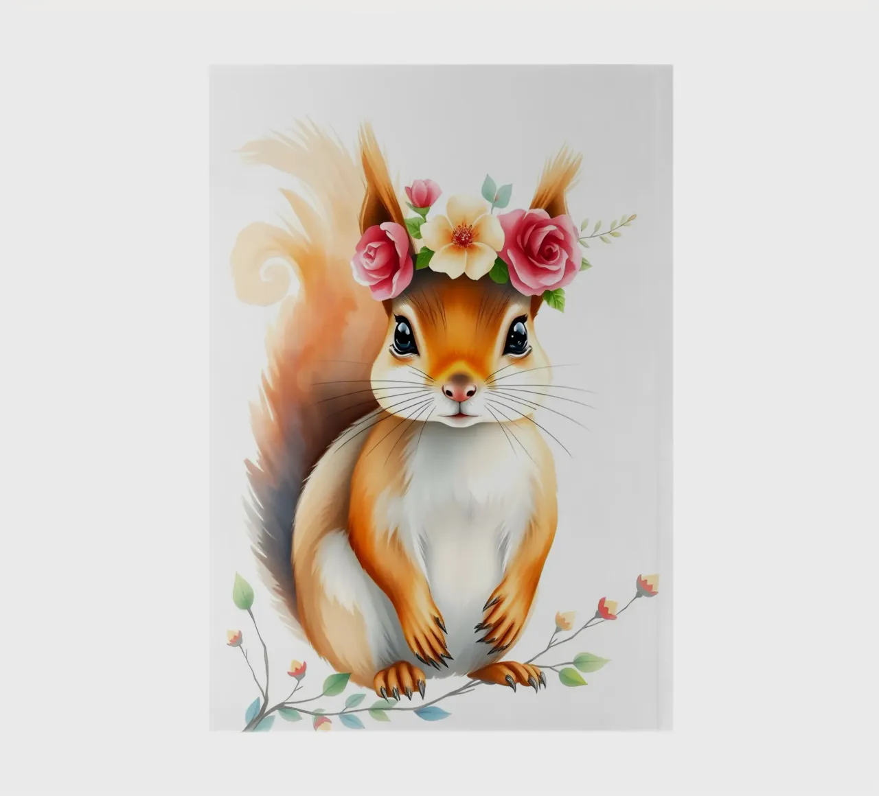 Squirrel With Flower Crown notebook by ARTOMATIC