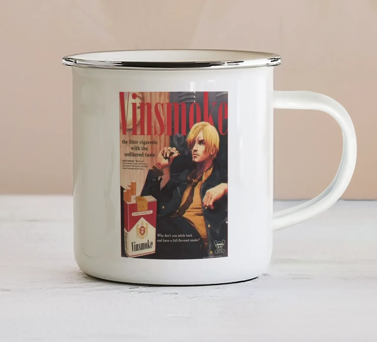 Vinsmoke tazza in smalto da Waylons Studio