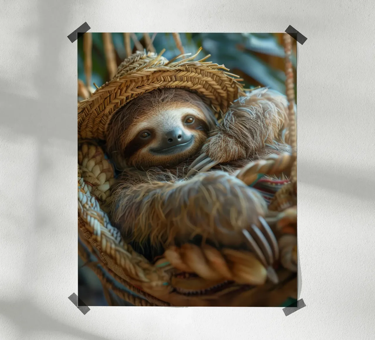 Niedliche Tiere: Faultier mit Strohhut Hahnemühle von SlothStella