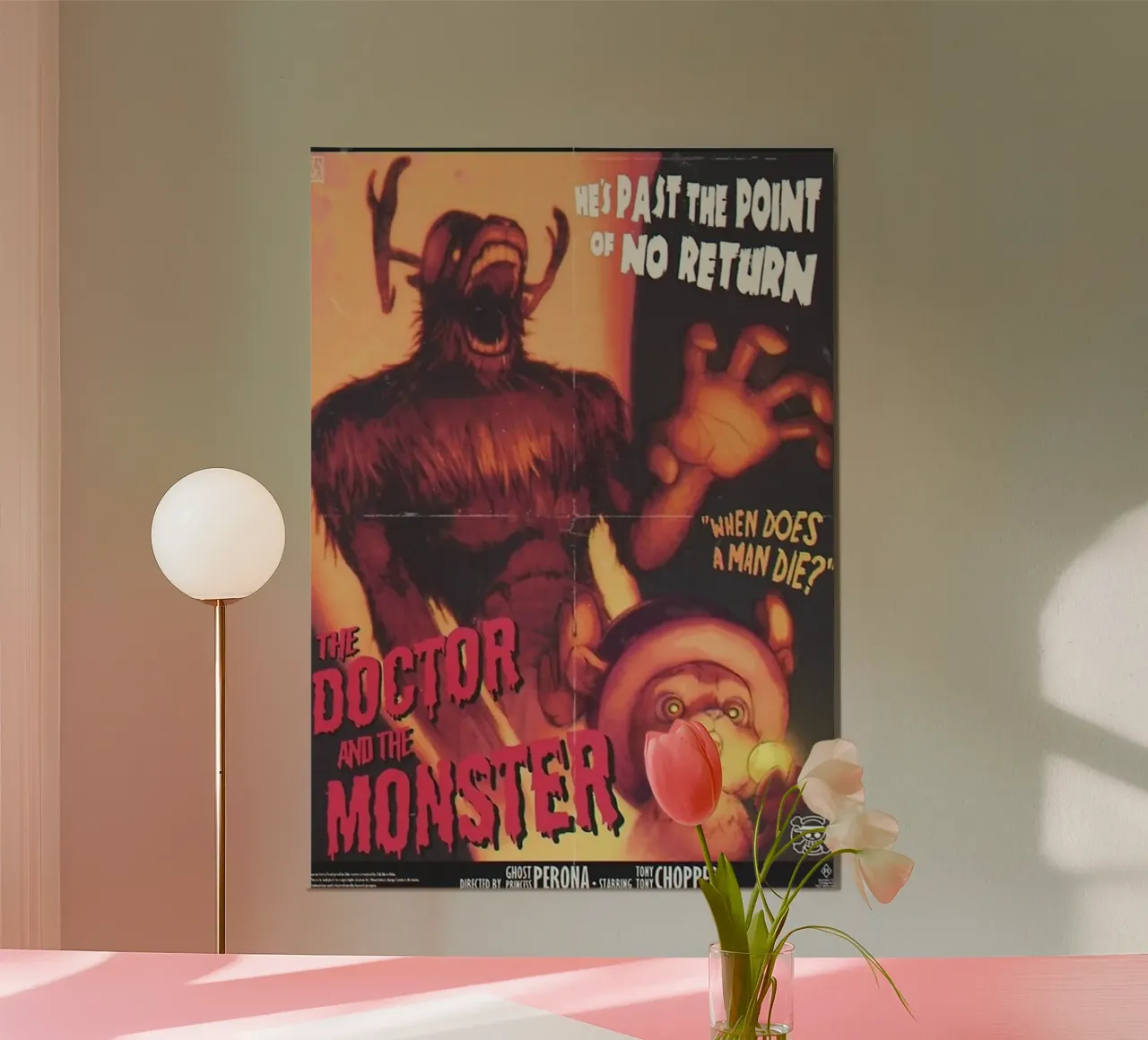 Chooper Il Mostro Docter poster con telaio in alluminio da Waylons Studio