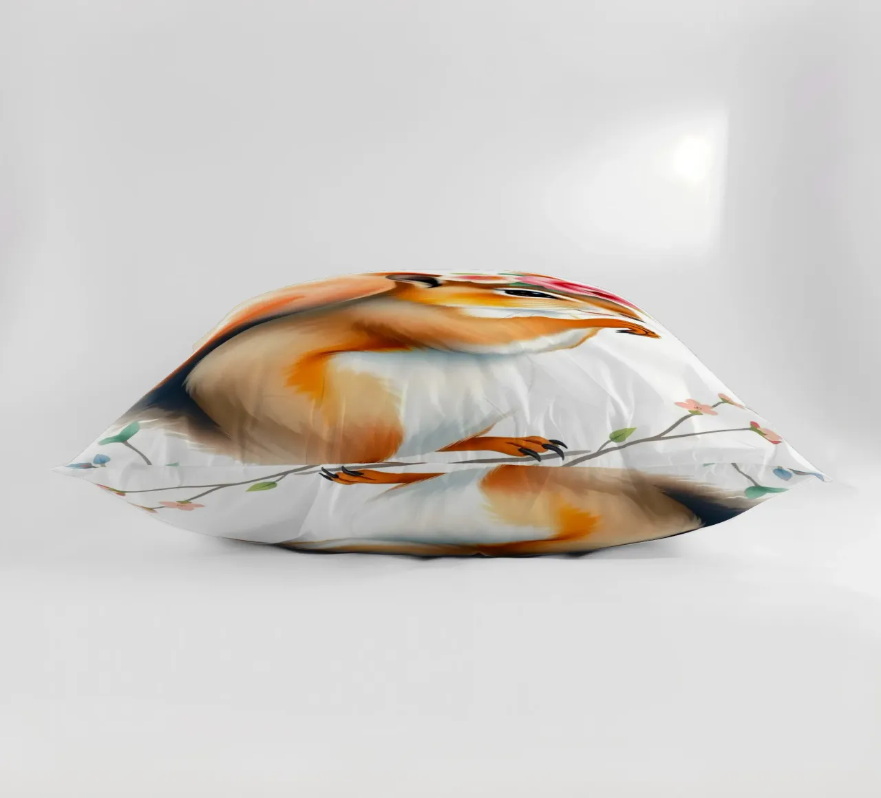 Scoiattolo con corona floreale cuscino da ARTOMATIC