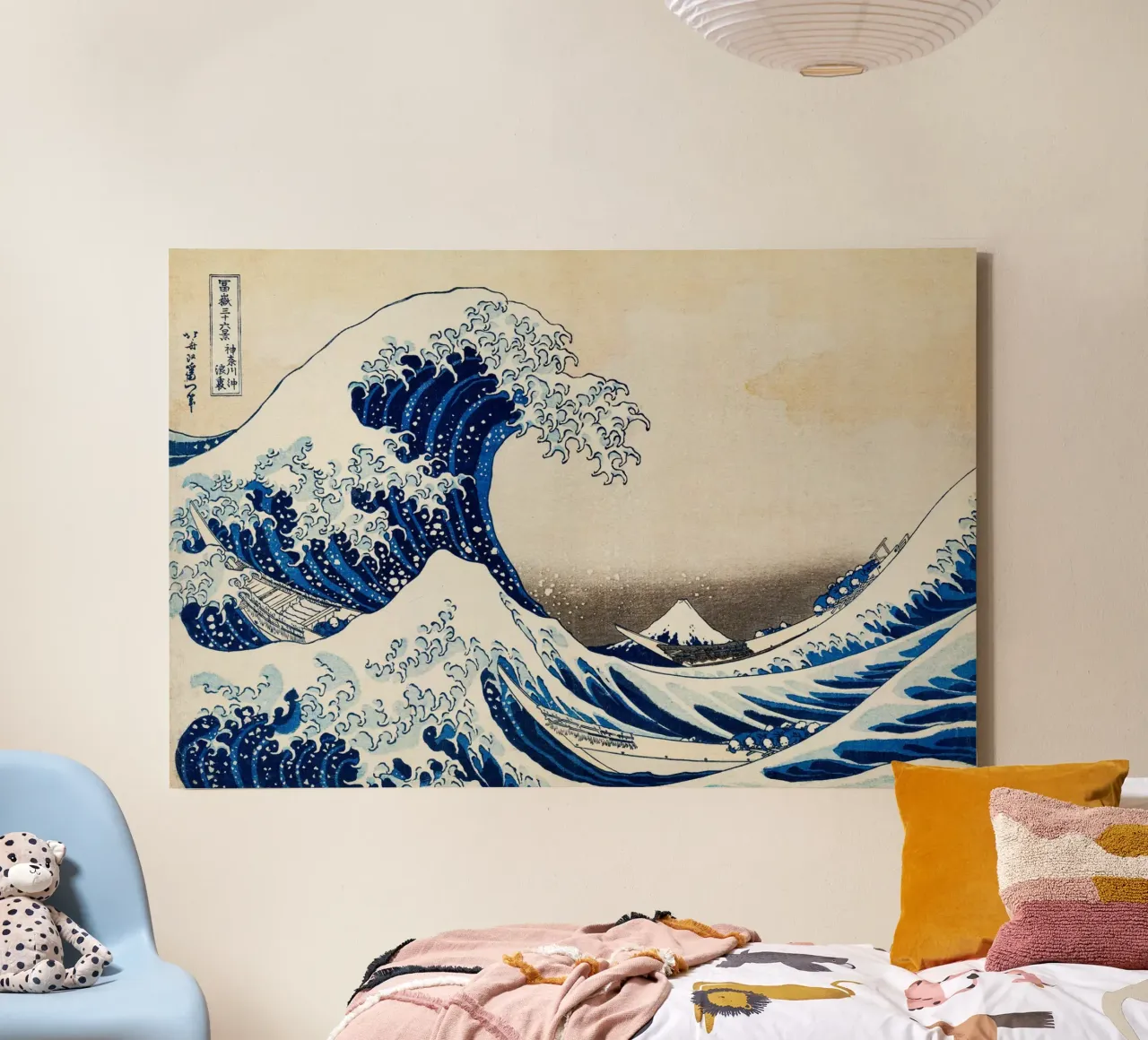 Grande onda con il monte Fuji - iconica xilografia giapponese tela da Vintage World - Uta Naumann