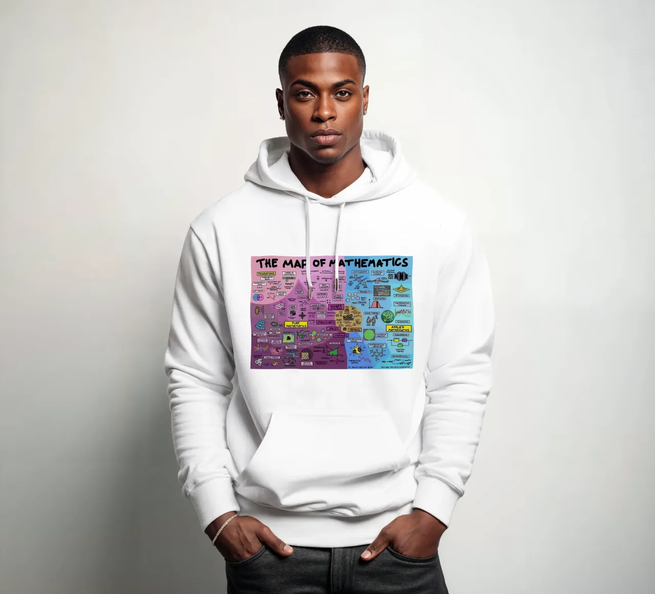 La carte des mathématiques sweat à capuche de withandname