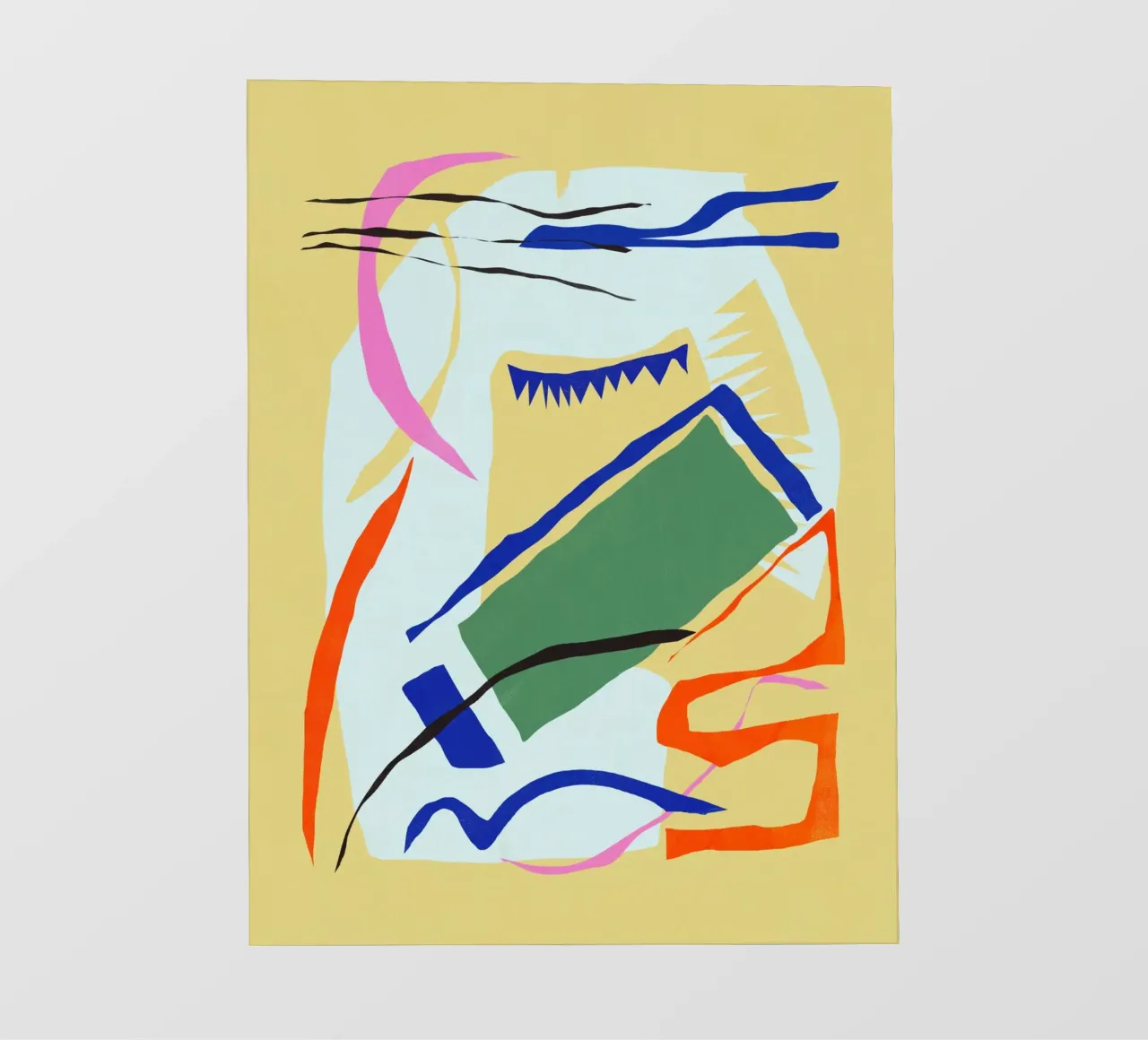Composizione astratta di carta ritagliata 02 telo in pvc da Little Dean
