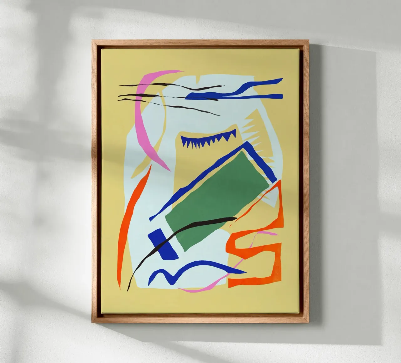Papier uitgesneden abstract arrangement 02 canvas met Baklijst van Little Dean
