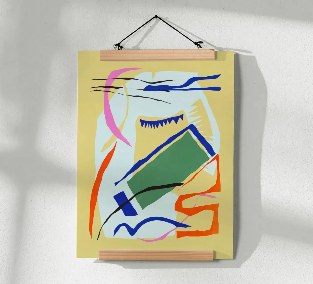 Composizione astratta di carta ritagliata 02 poster con telaio in alluminio da Little Dean