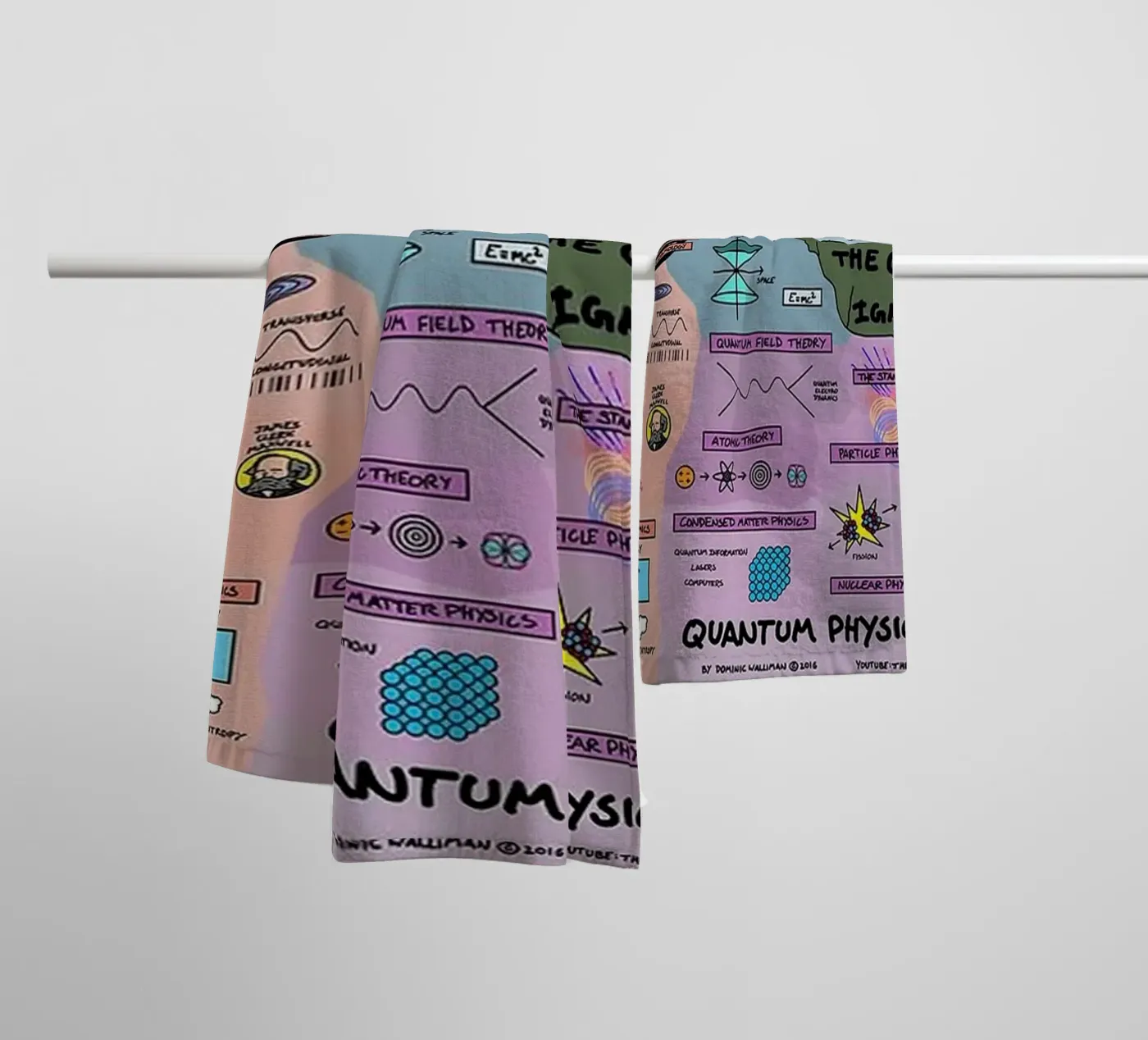 Kwantumfysica badhanddoek van withandname