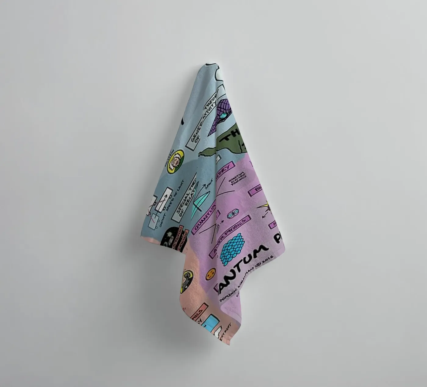 Kwantumfysica badhanddoek van withandname