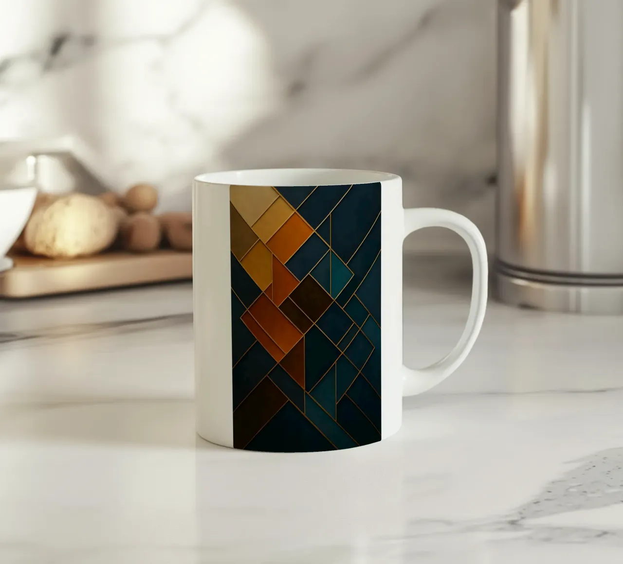 Abstarct  Gold Line Geometric tazza in ceramica da Indah Creative