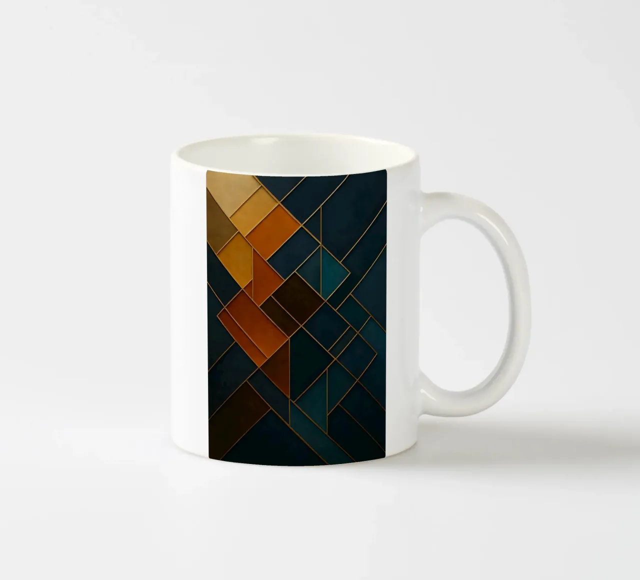 Abstarct  Gold Line Geometric tazza in ceramica da Indah Creative