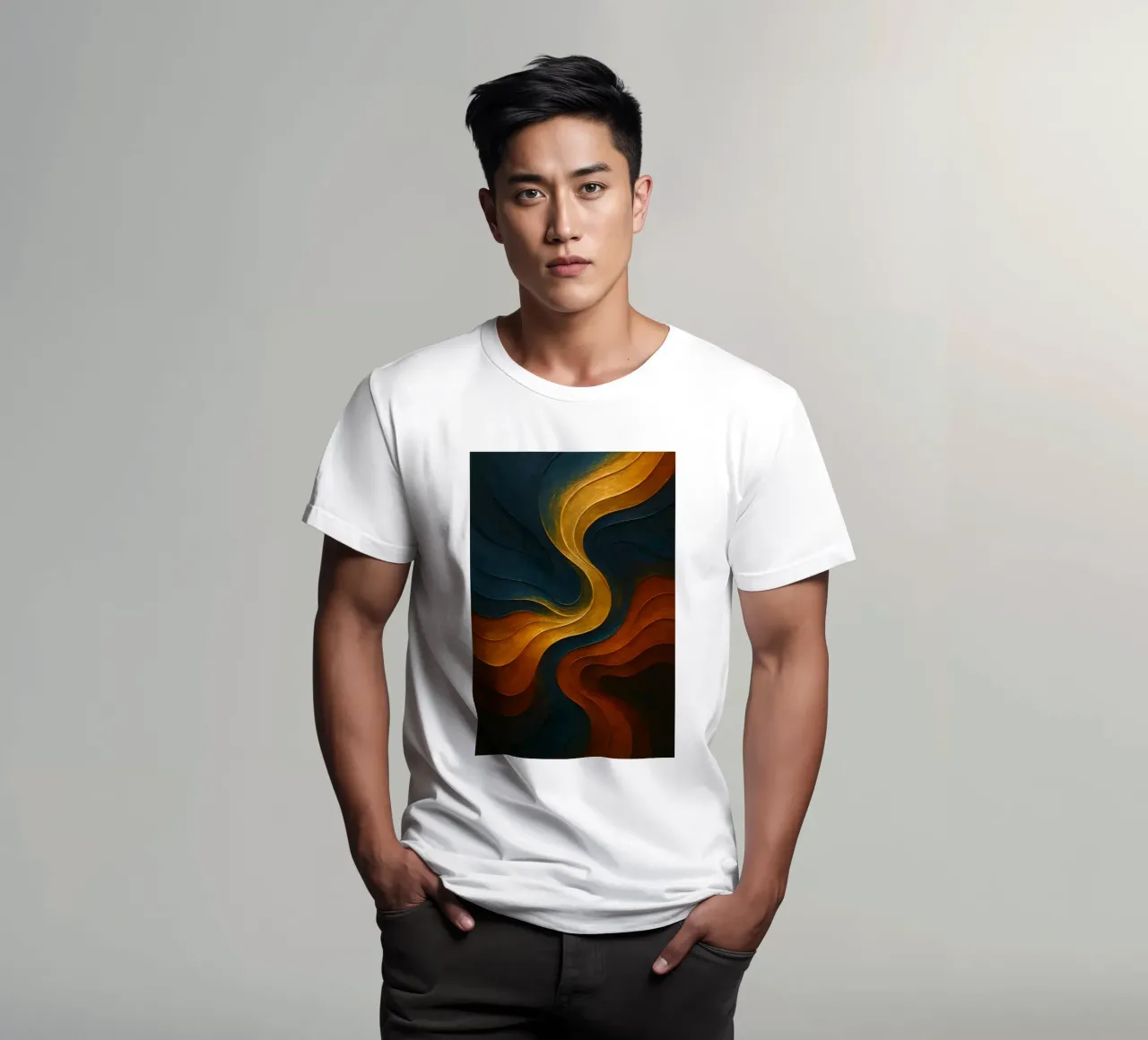 Abstract Liquid Colorful t-shirt da Indah Creative