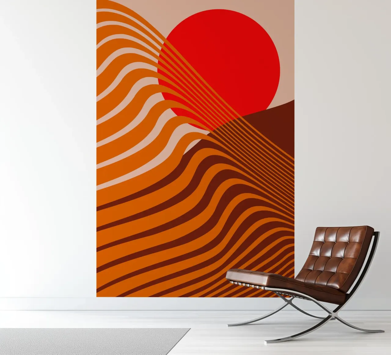 Jenseits des Nebels Rot und Braun Fototapete von SilverPegasus