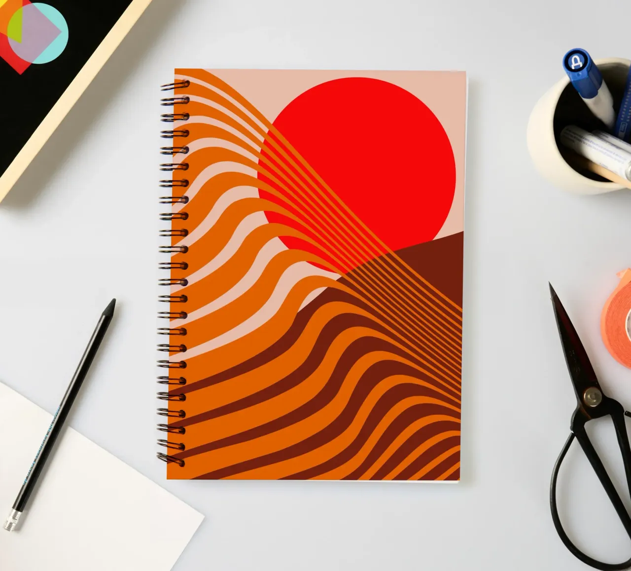Beyond The Fog Red and Brown spiral notebook by SilverPegasus