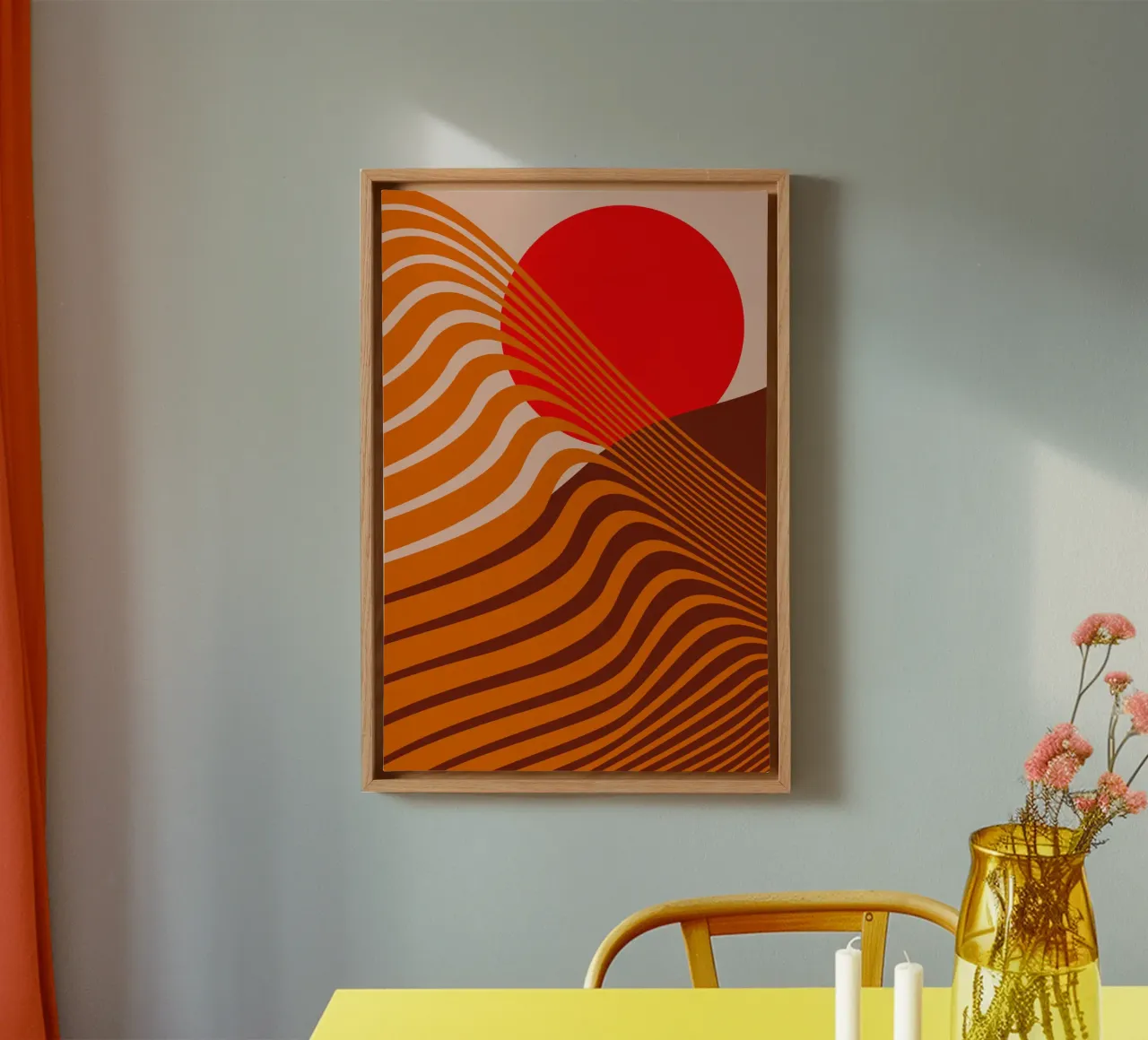 Beyond The Fog Red and Brown canvas with Floater frame by SilverPegasus