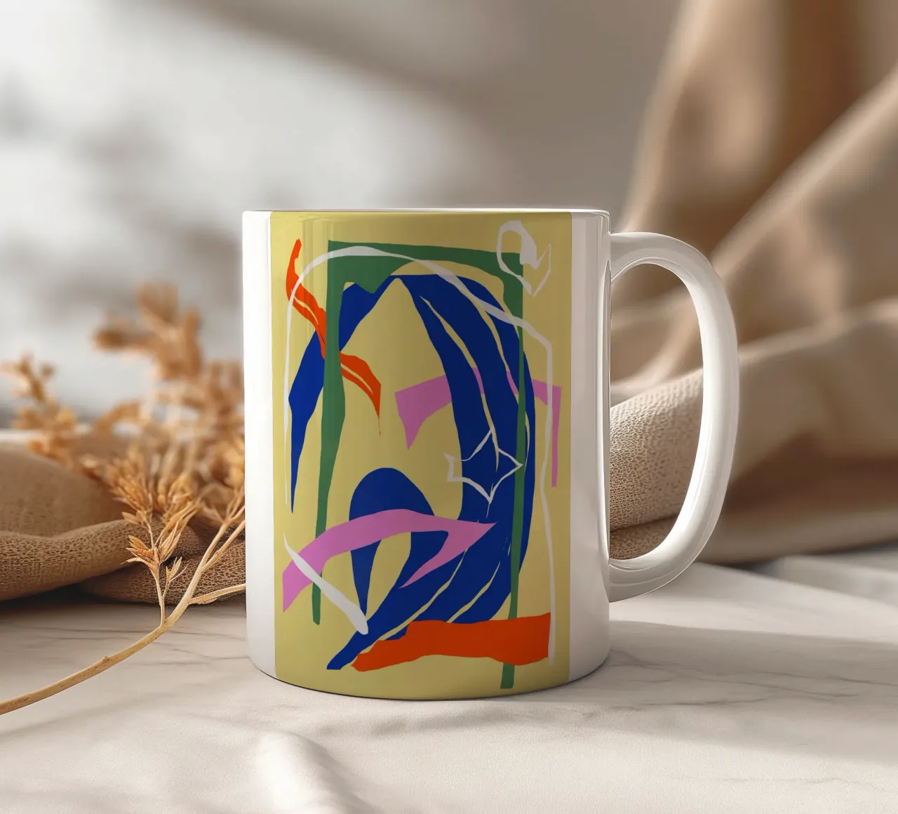 Composizione astratta in carta ritagliata tazza in ceramica da Little Dean