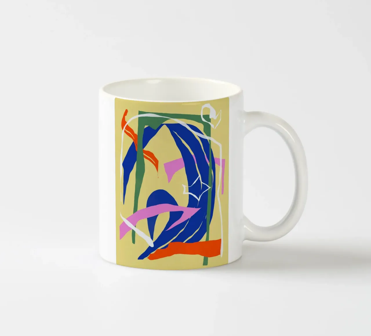 Composizione astratta in carta ritagliata tazza in ceramica da Little Dean