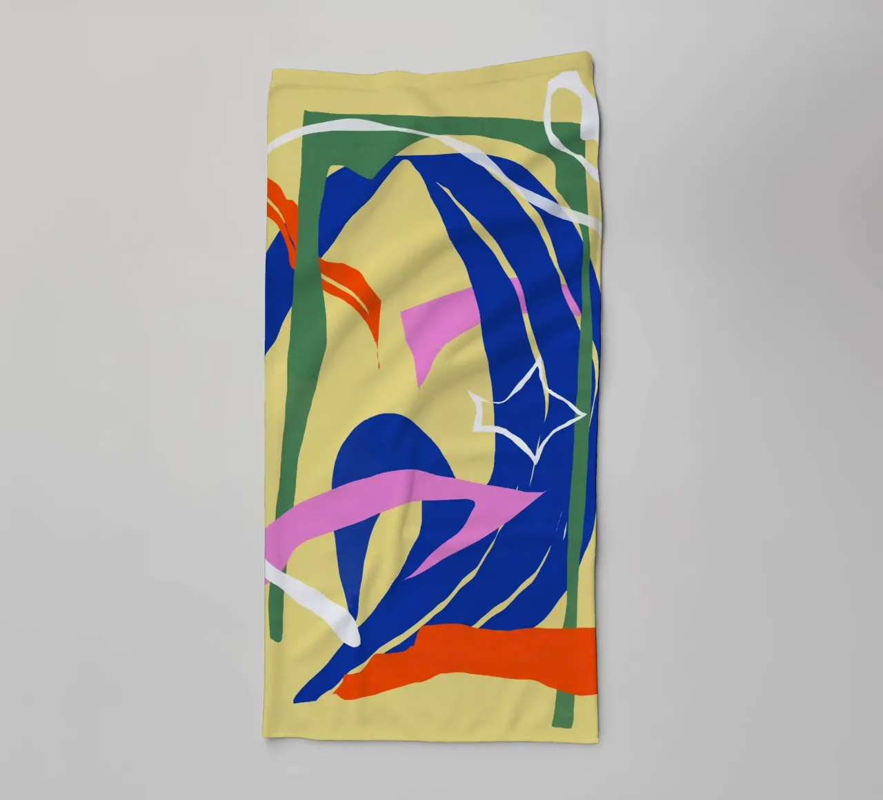 Paper cut out abstract arrangement towel by Little Dean