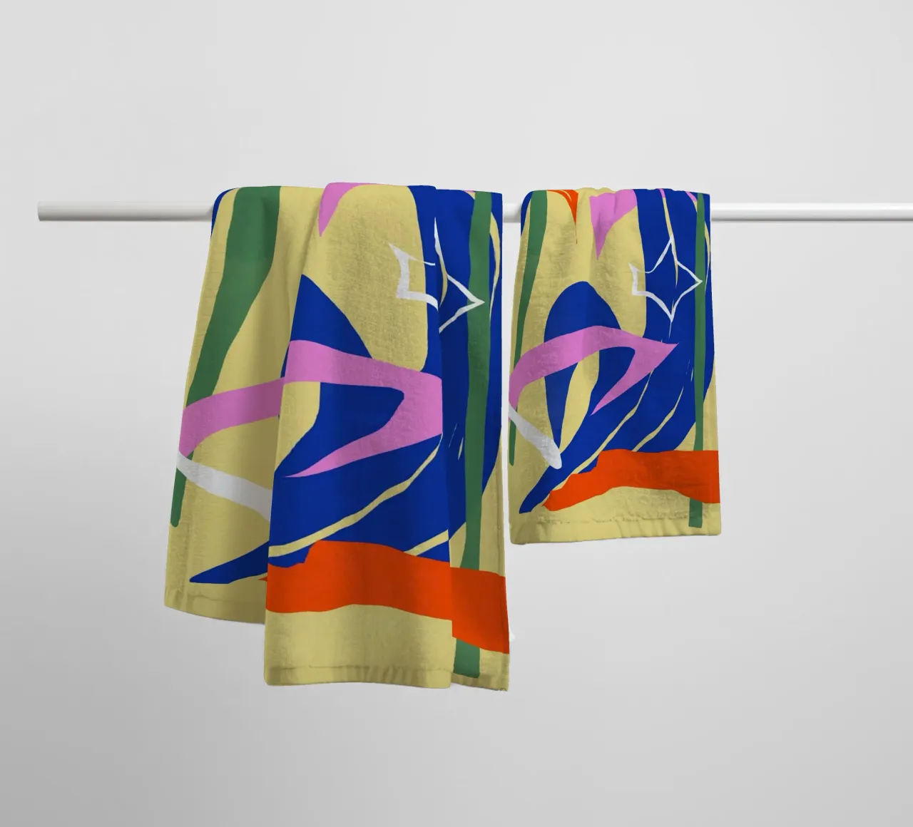 Paper cut out abstract arrangement towel by Little Dean