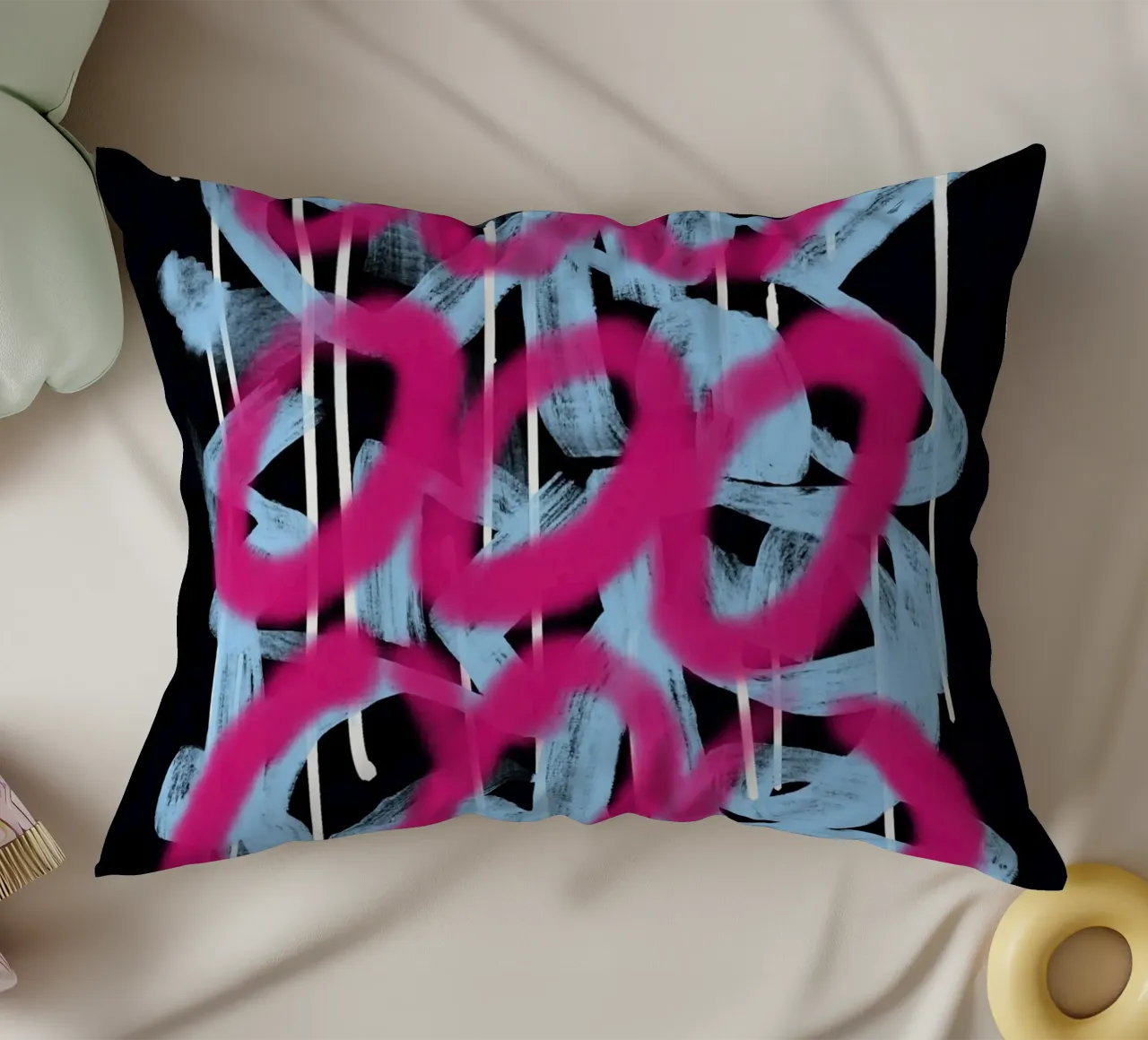 Loop rosa astratto cuscino da Little Dean