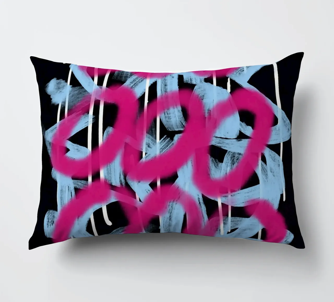 Schleife rosa abstrakt Kissen von Little Dean