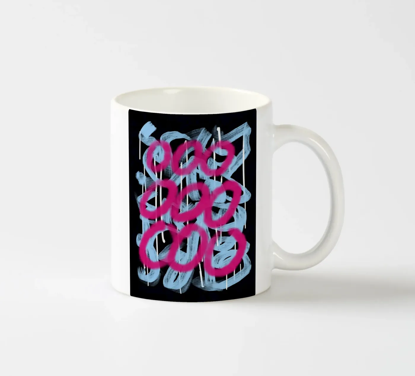 Loop pink abstract ceramic mug by Little Dean