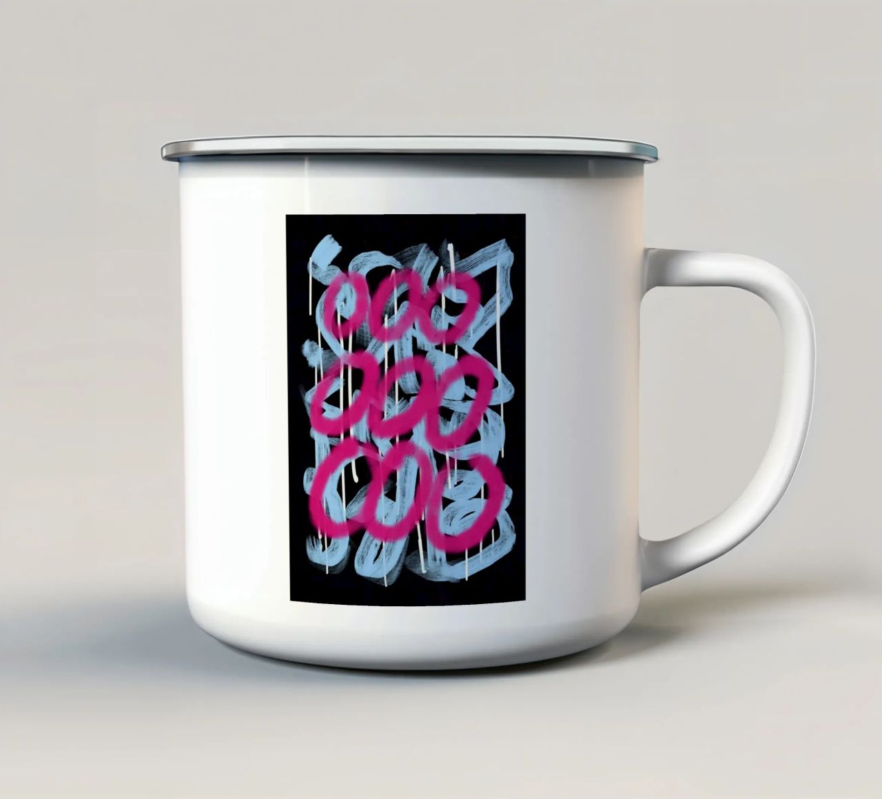 Loop rosa astratto tazza in smalto da Little Dean
