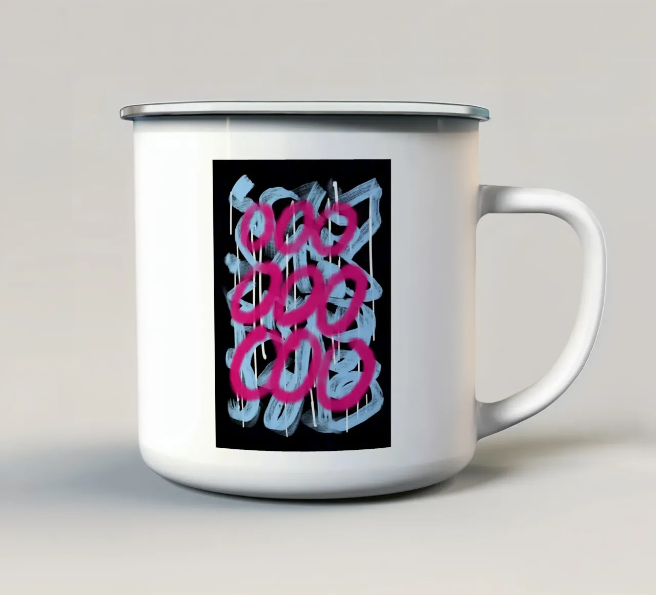 Boucle rose abstraite mug en émail de Little Dean