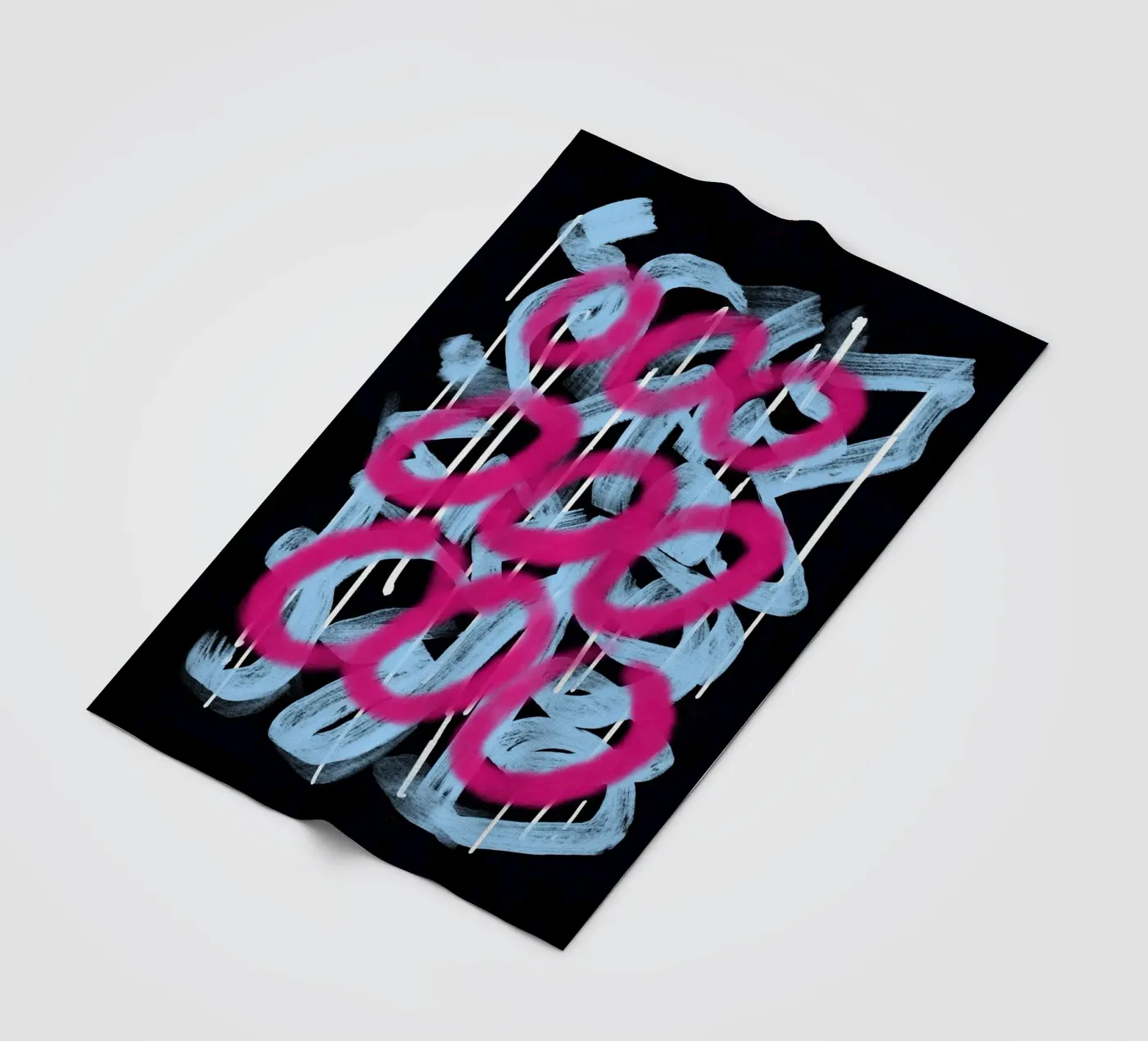 Loop pink abstract fleece blanket by Little Dean