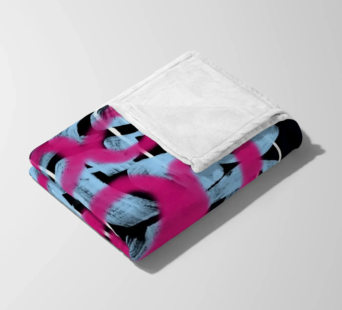 Loop pink abstract fleece blanket by Little Dean