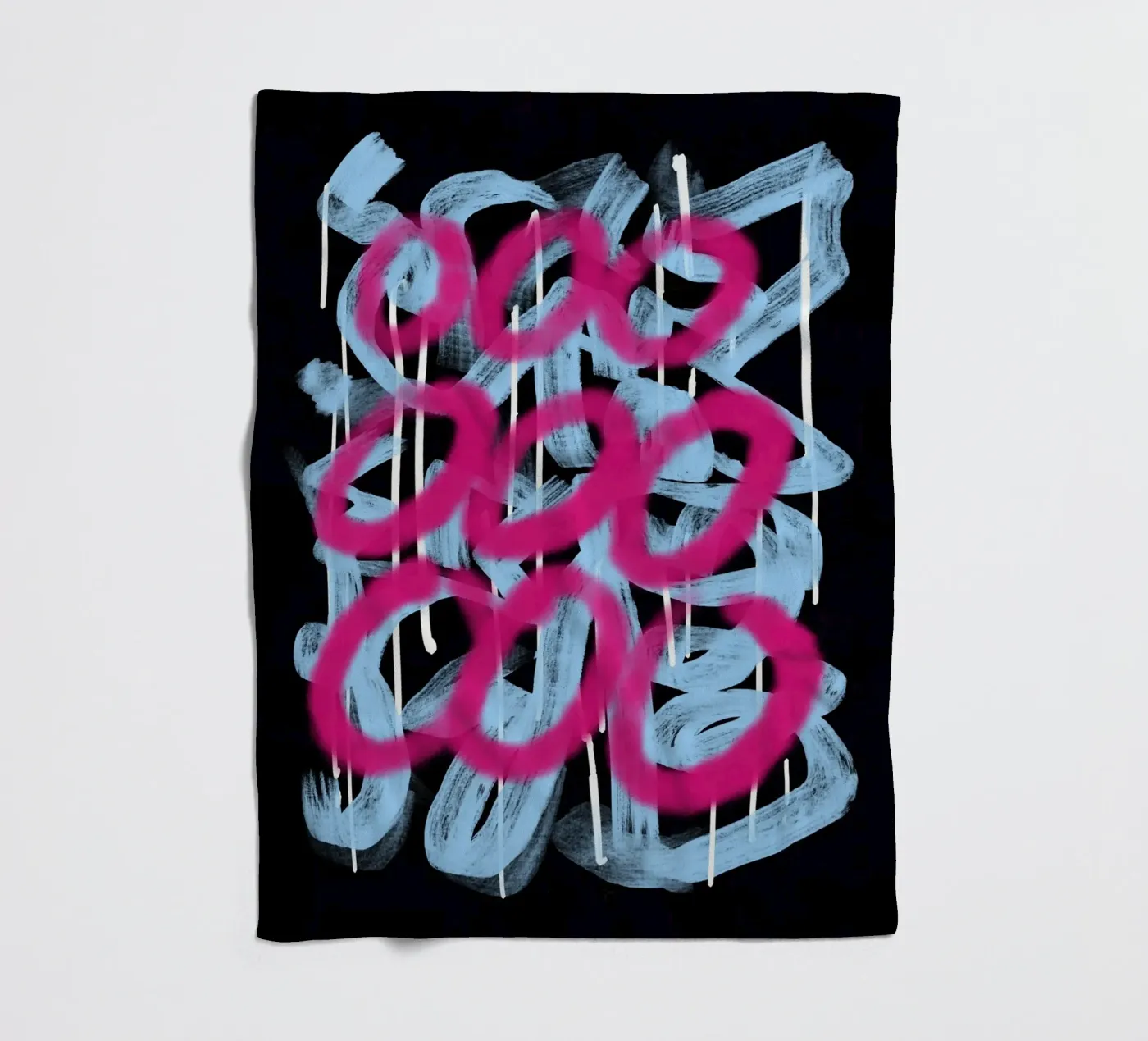 Loop pink abstract fleece blanket by Little Dean