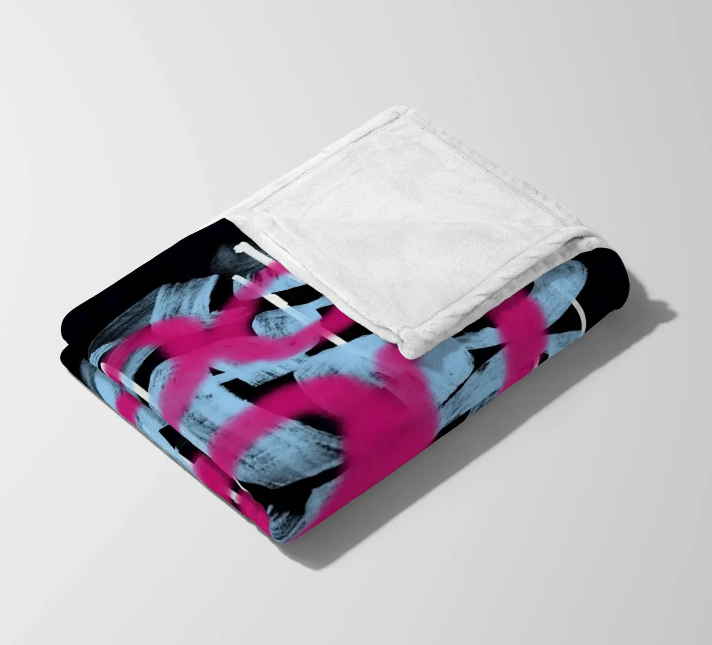 Loop pink abstract fleece blanket by Little Dean