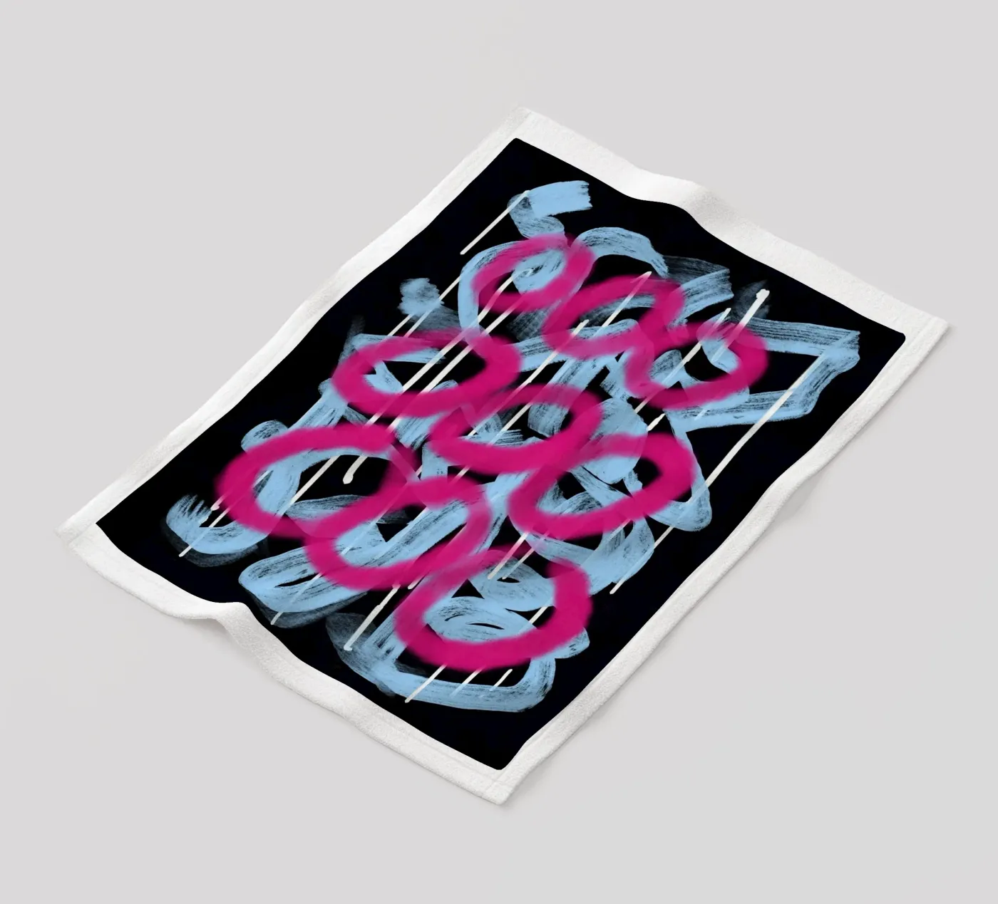 Loop pink abstract fleece blanket by Little Dean