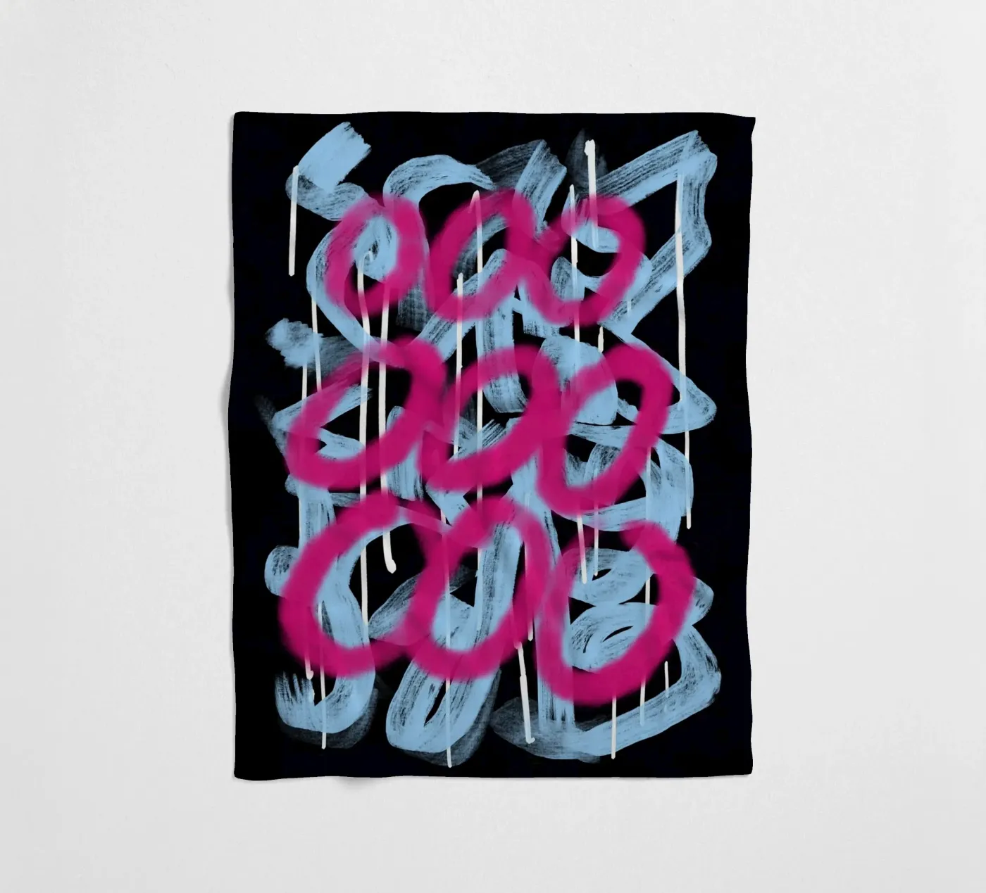 Loop pink abstract fleece blanket by Little Dean